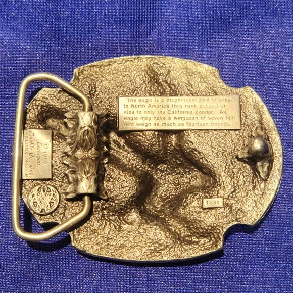 Vintage 1986 Siskiyou Eagle Pewter Belt Buckle – American Bird of Prey - Picture 2 of 4